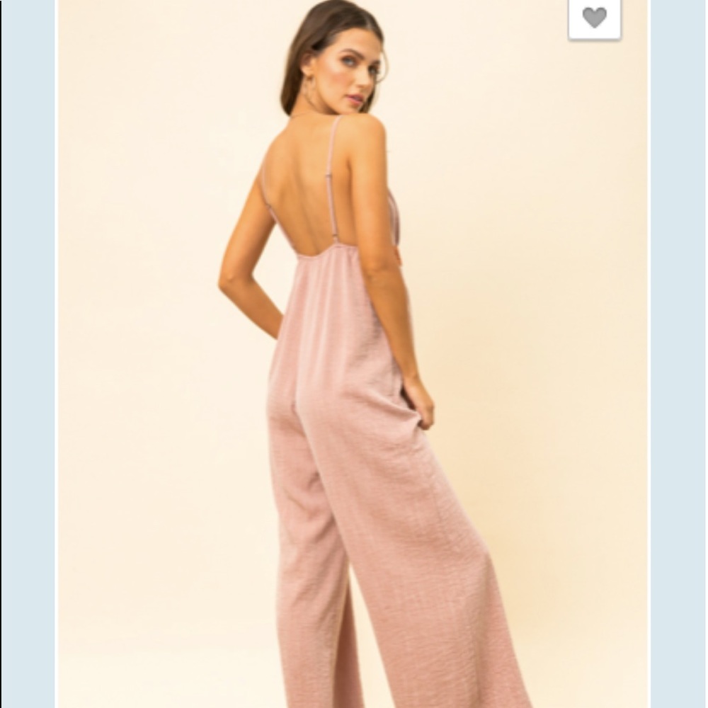 Mauve Jumpsuit w/Crochet Details -True Fit Small - Picture 2 of 3